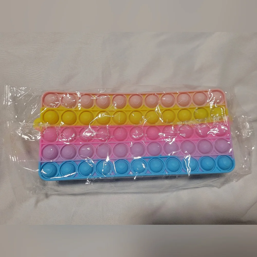 Colorful Pop It Fidget Toy Pencil Case